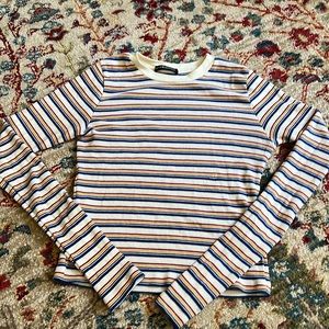 Brandy Melville striped long sleeve cropped